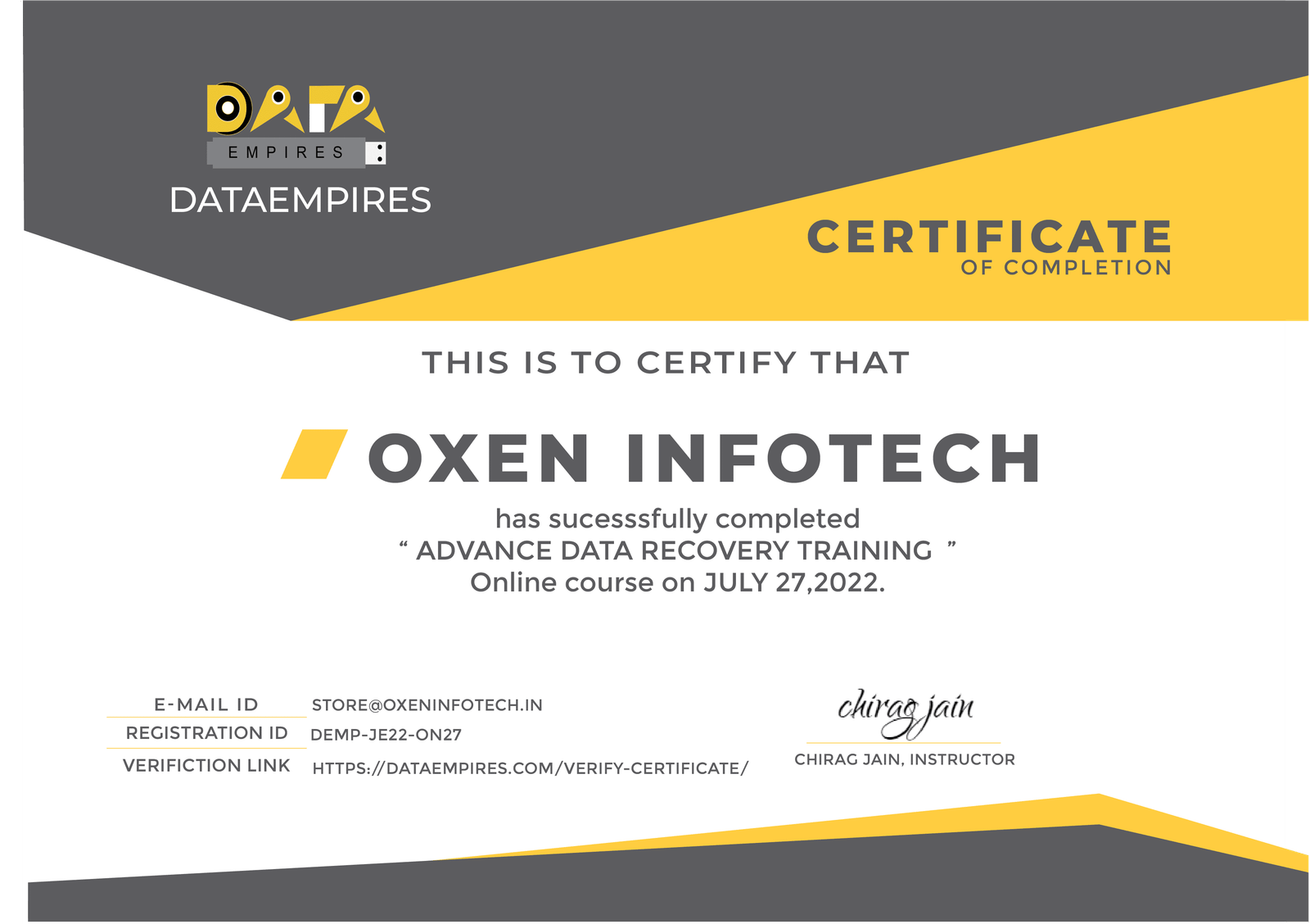 Certificate